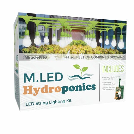 MIRACLE LED Hydroponics 4-Socket LED Full Spectrum Grow Kit, 4PK 603781